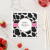 Serviette En Papier Cute Rose Black Cow Imprimer Nom Papier Napkins (En situation)