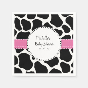 Serviette En Papier Cute Rose Black Cow Imprimer Nom Papier Napkins