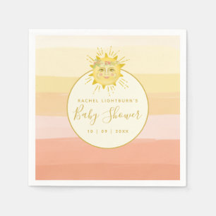 Serviette En Papier Cute rose Boho Rainbow Ray of Sunshine Baby shower