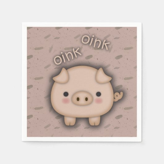 Serviette En Papier Cute rose Cochon Rose Arrière - plan rose (Devant)