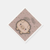 Serviette En Papier Cute rose Cochon Rose Arrière - plan rose (Coin)