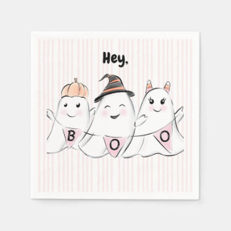 Serviette En Papier Cute rose Ghost Boos Halloween
