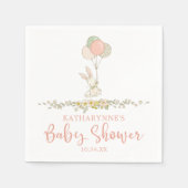 Serviette En Papier Cute rose Rustique Baby shower de lapin Floral (Devant)