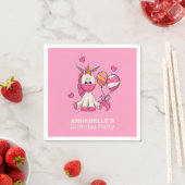 Serviette En Papier Cute Rose Unicorn Fille Anniversaire (En situation)