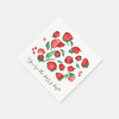 Serviette En Papier Cute Rouge Fruits de fraise Motif d'aquarelle (Coin)