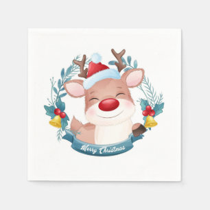 Serviette En Papier Cute Rudolph