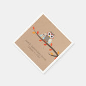 Serviette En Papier Cute Rustic Chouettes Baby shower Papier (Coin)