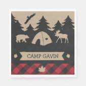 Serviette En Papier Cute Rustic Flannel Camping fête d'anniversaire (Devant)