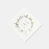 Serviette En Papier Cute Rustique Jaune Pré Floral Mariage Wreath (Coin)