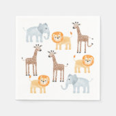 Serviette En Papier Cute Safari Animaux Motif d'aquarelle (Devant)