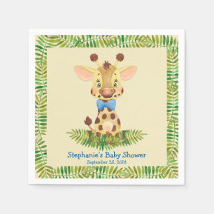 Serviette En Papier Cute Safari Giraffe Baby shower garçon personnalis