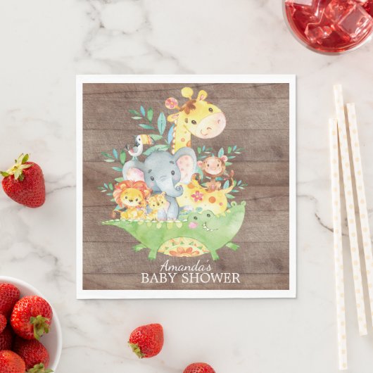 Serviette En Papier Cute Safari Jungle Baby shower papier serviettes (En situation)