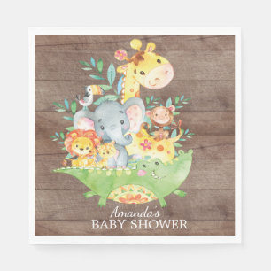 Serviette En Papier Cute Safari Jungle Baby shower papier serviettes