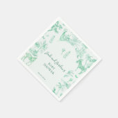 Serviette En Papier Cute Safari Toile de Jouy | Baby shower à la menth (Coin)