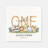 Serviette En Papier Cute Safari Wild One 1er Anniversaire serviettes (Devant)