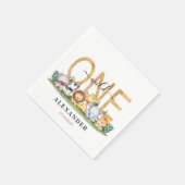 Serviette En Papier Cute Safari Wild One 1er Anniversaire serviettes (Coin)