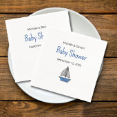 Serviette En Papier Cute Sailboat Nautical Baby Boy Couples Shower