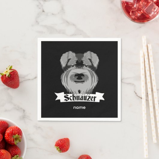 Serviette En Papier Cute Schnauzer (En situation)