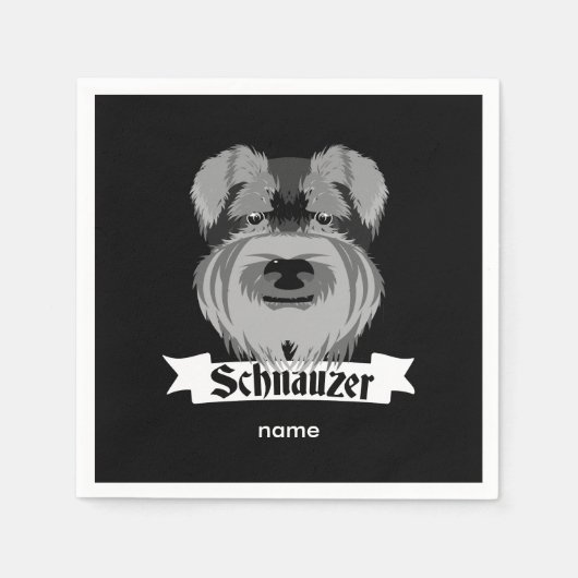 Serviette En Papier Cute Schnauzer (Devant)