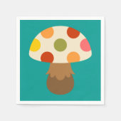 Serviette En Papier Cute serviettes aux champignons colorés (Devant)