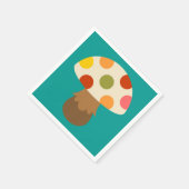 Serviette En Papier Cute serviettes aux champignons colorés (Coin)