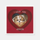 Serviette En Papier Cute shih tzu love Saint Valentin (Devant)