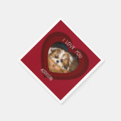 Serviette En Papier Cute shih tzu love Saint Valentin (Coin)