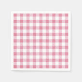 Serviette En Papier Cute Simple Fille Preppy Rose En vichy Plaid (Devant)