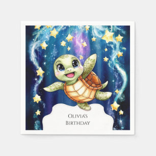 Serviette En Papier Cute Simple Tortue d'Enfants Anniversaire
