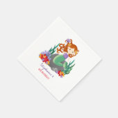 Serviette En Papier Cute sirène (Coin)