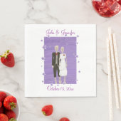 Serviette En Papier Cute Skeleton Couple Mariage Halloween Napkins (En situation)