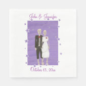 Serviette En Papier Cute Skeleton Couple Mariage Halloween Napkins (Devant)