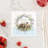 Serviette En Papier Cute Sleeping Baby Bear Baby Shower Napkins (En situation)
