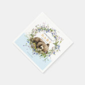 Serviette En Papier Cute Sleeping Baby Bear Baby Shower Napkins (Coin)