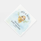 Serviette En Papier Cute Sloth Boy Baby shower Papier (Coin)