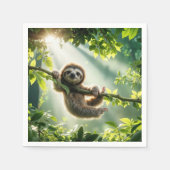 Serviette En Papier Cute Sloth In Sunbeams (Devant)