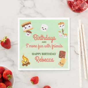 Serviette En Papier Cute S'mores Campout Anniversaire