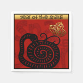Serviette En Papier Cute Snake chinois Année 2025 Zodiac Anniversaire  (Devant)