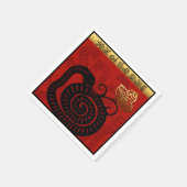 Serviette En Papier Cute Snake chinois Année 2025 Zodiac Anniversaire  (Coin)