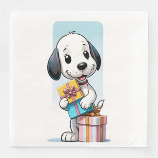 Serviette En Papier Cute Snoopy portant des boîtes cadeaux