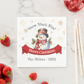 Serviette En Papier Cute Snowman Fête de Noël Napkins (En situation)