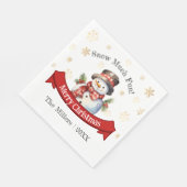 Serviette En Papier Cute Snowman Fête de Noël Napkins (Coin)
