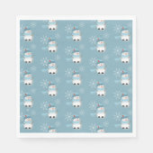 Serviette En Papier Cute Snowman Motif Blue Holiday Papier de vacances (Devant)