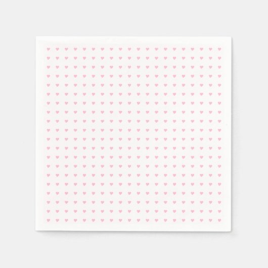 Serviette En Papier Cute Soft Pastel Coeurs Rose Motif (Devant)