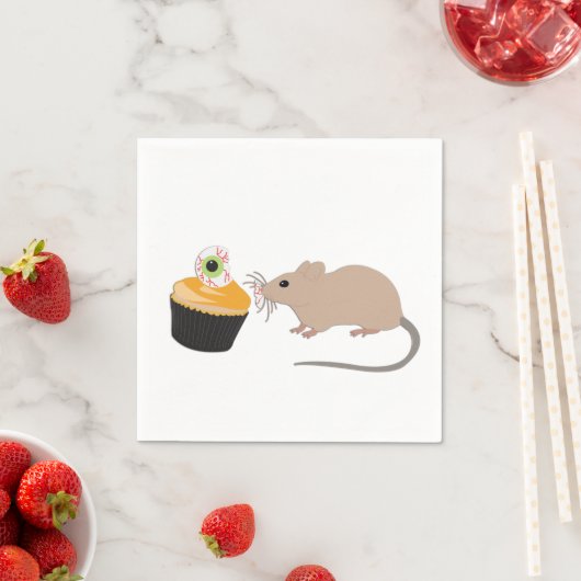 Serviette En Papier Cute souris manger Halloween Eyeball (En situation)