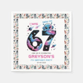 Serviette En Papier Cute Space 7th Birthday | Six & Seven Year Old (Devant)