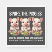 Serviette En Papier Cute Spare Piggies Manger Salades (Devant)