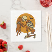 Serviette En Papier Cute Squelette Accrocher Chat Gothique Halloween D (En situation)
