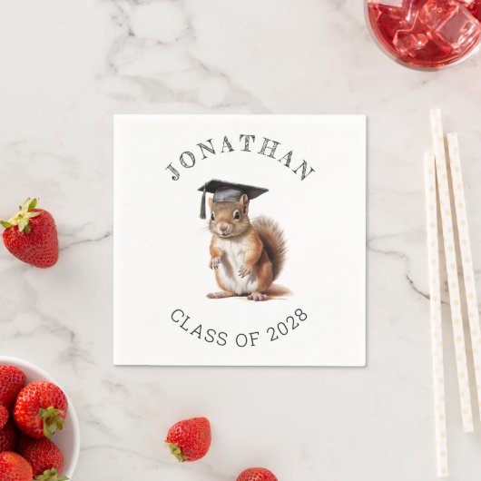 Serviette En Papier Cute Squirrel Kindergarten Graduation (En situation)