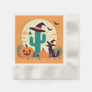 Serviette En Papier Cute, sud-ouest du désert d'Halloween/cactus
